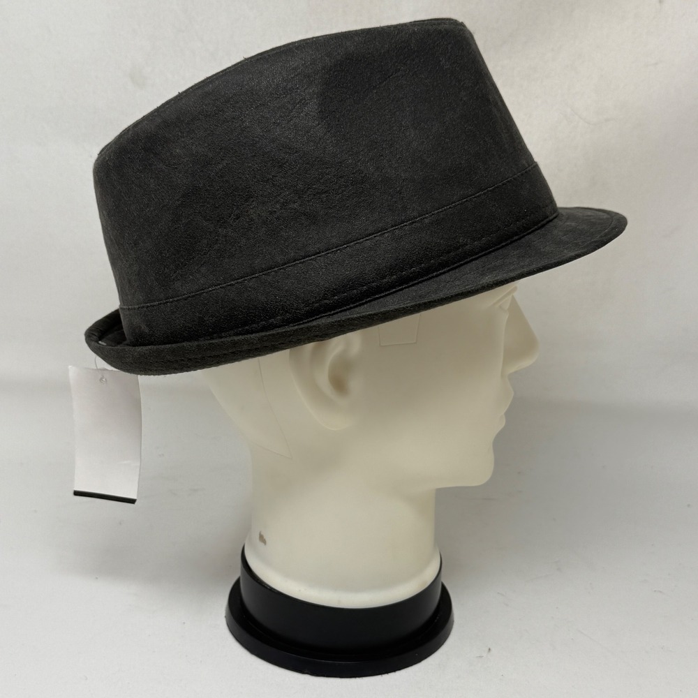 Vintage Stone Mens L/XL Dark Brown Gray Trilby Fedora Hat Retro Dapper MCM Indie - Picture 8 of 9